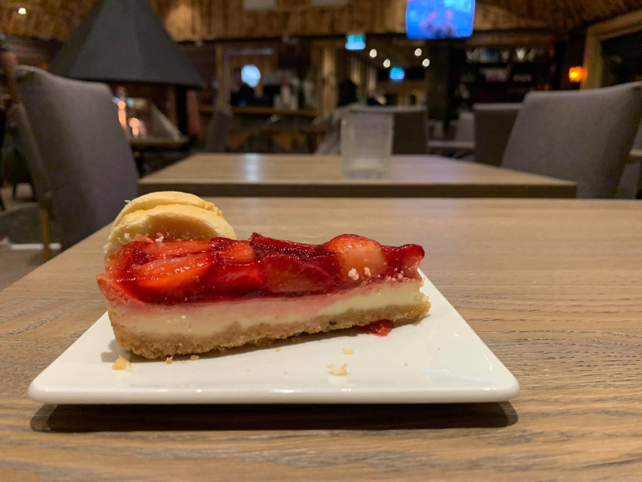 Delicious cheesecake from the dinner buffet!