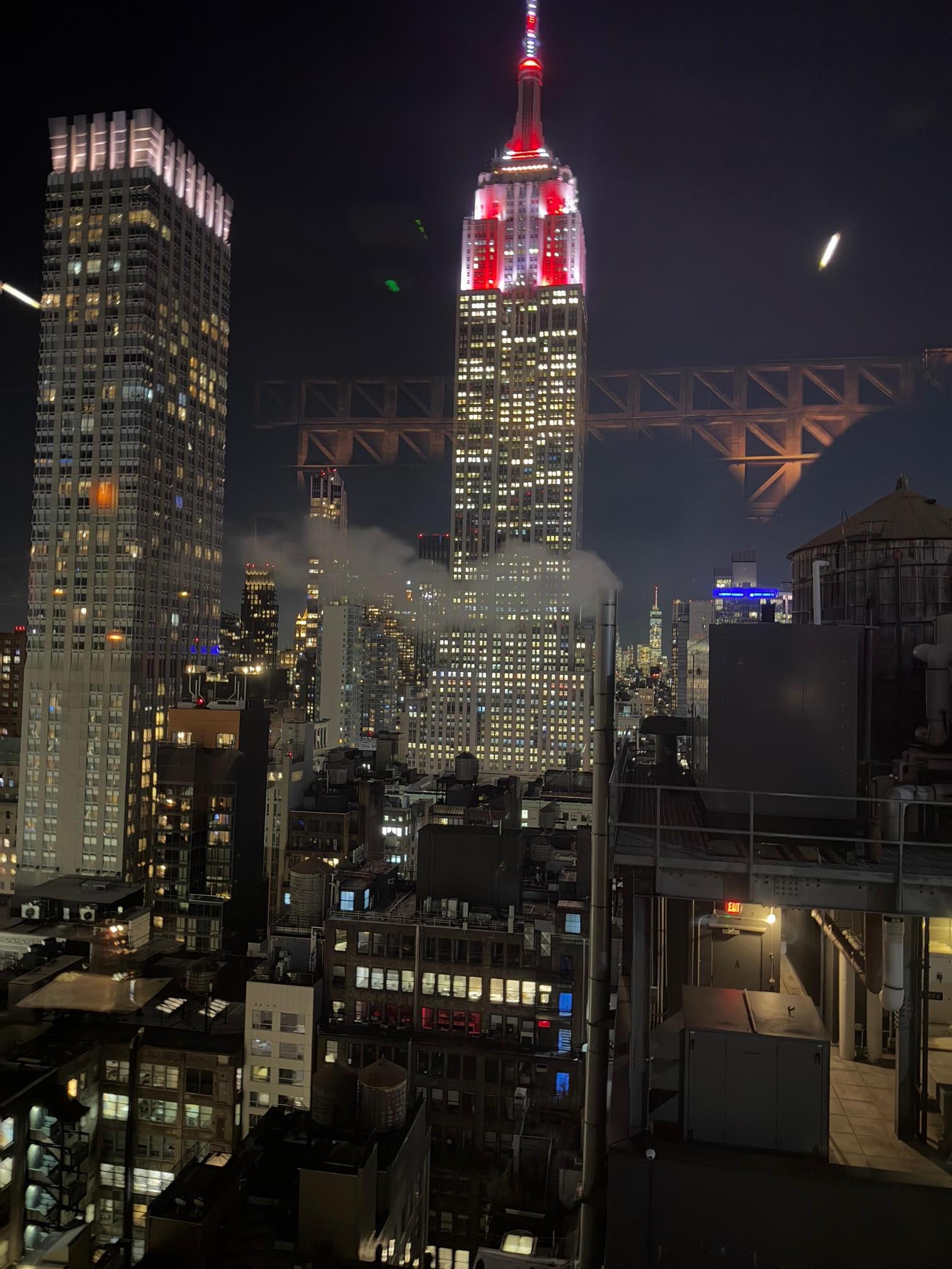 view from inside rooftop bar on 29th floor