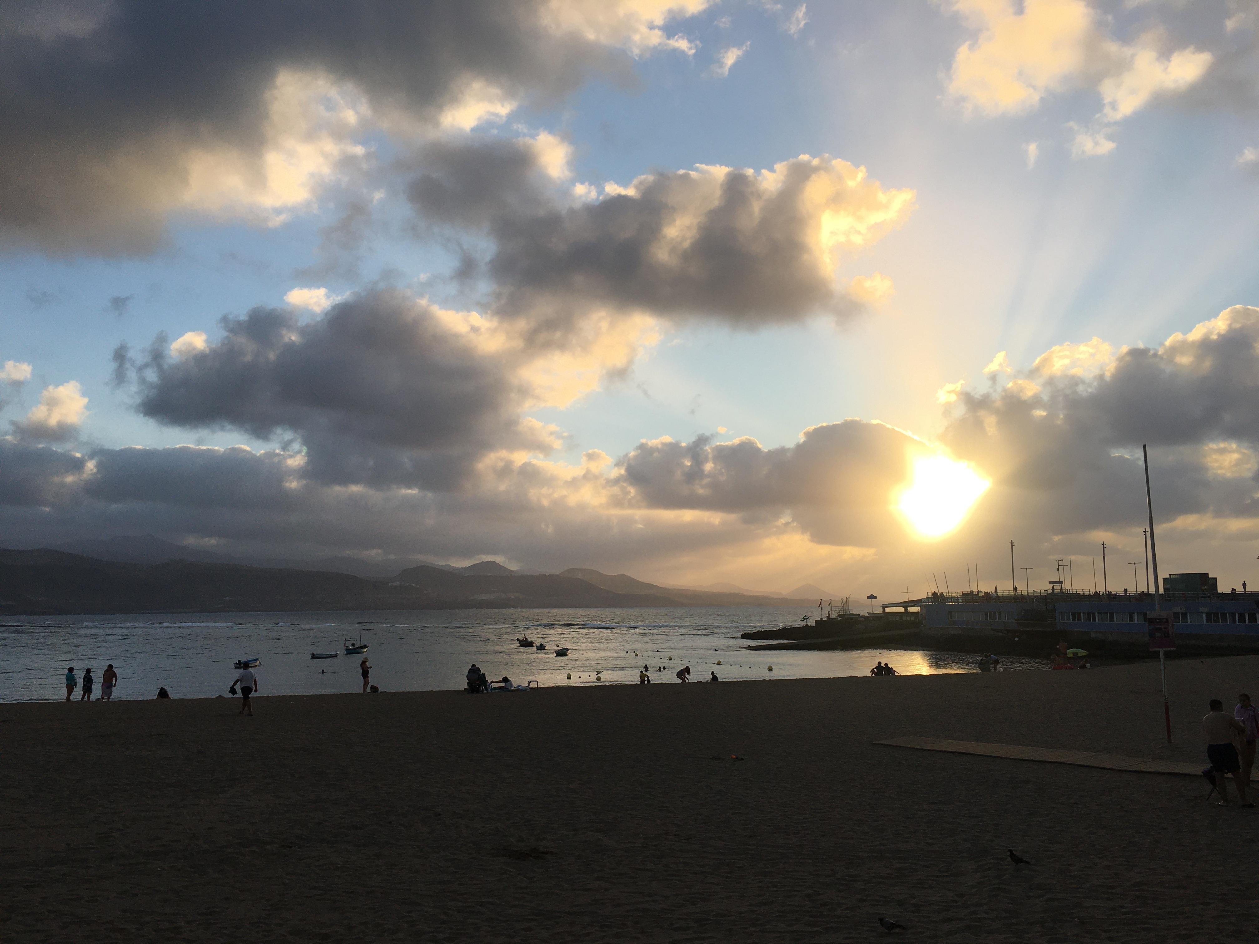 Tramonto sulla spiaggia di Las Canteras