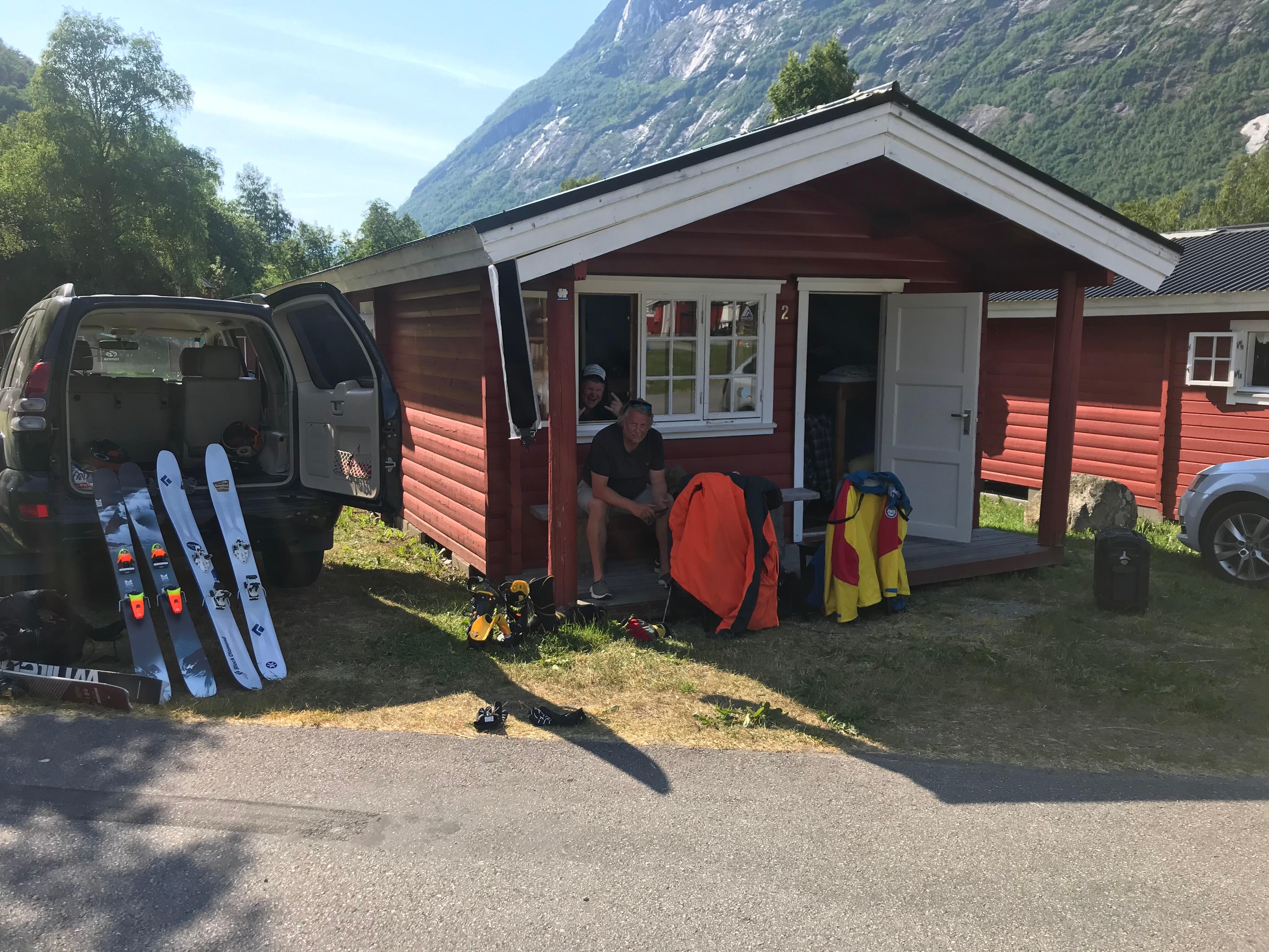 Tørking av utstyr etter en fantastisk dag på Stryn Sommerski