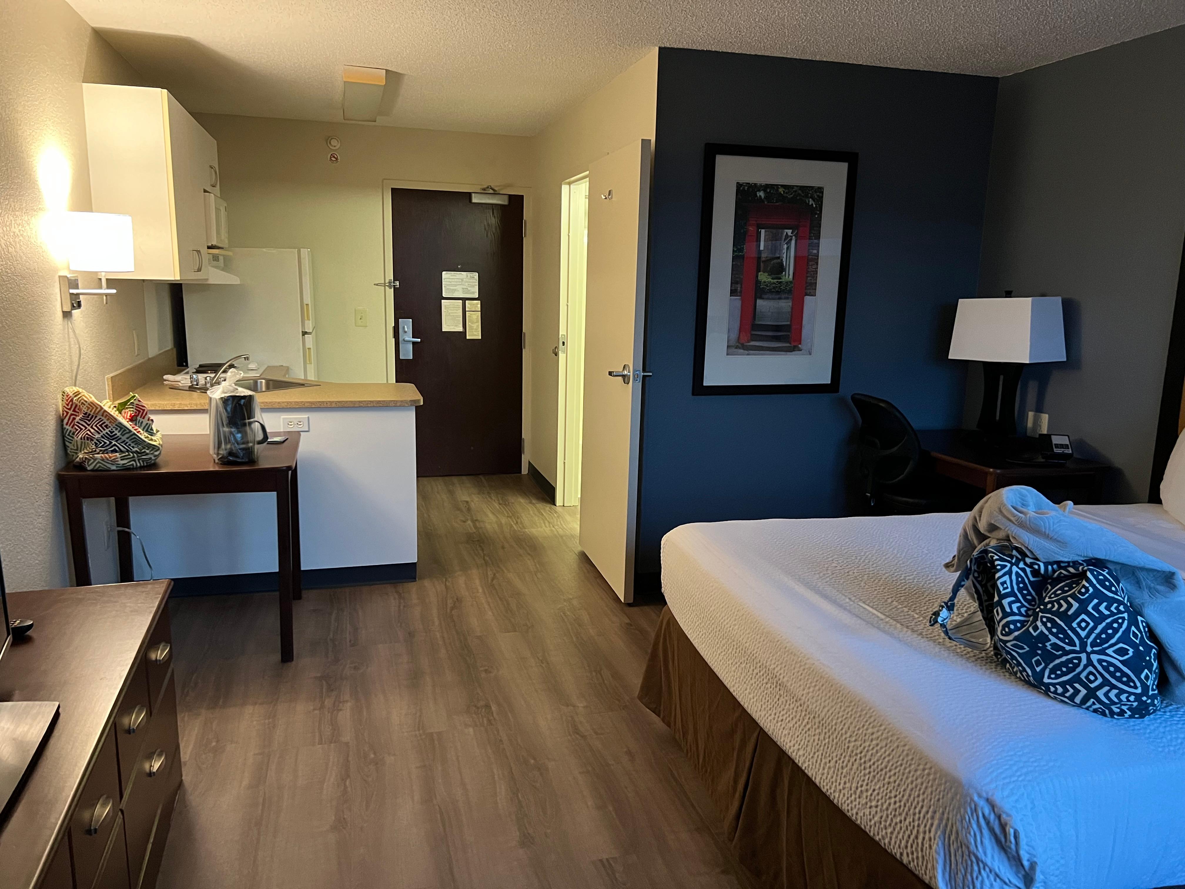 Viewing bathroom and kitchen area