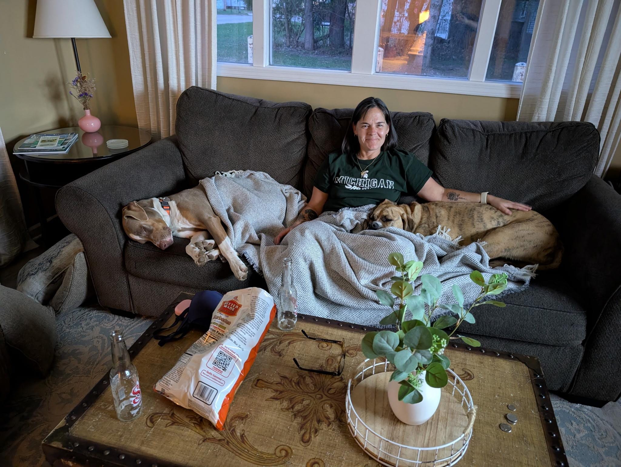 loved cuddling with my boys and watching the tigers!