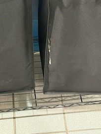 Black hairs in the towels and a large glob of spit