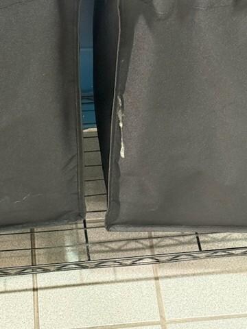Black hairs in the towels and a large glob of spit