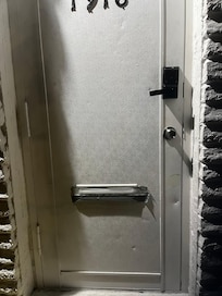 Look at the masking tape on the slot in the door.