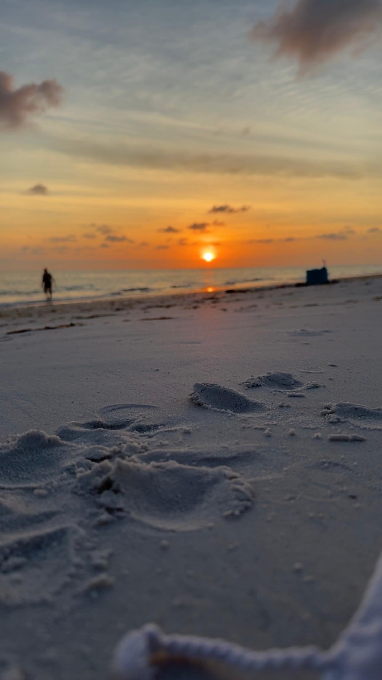 Sunset at beach down the street, very walkable/close