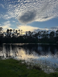 Sunset by the pond.