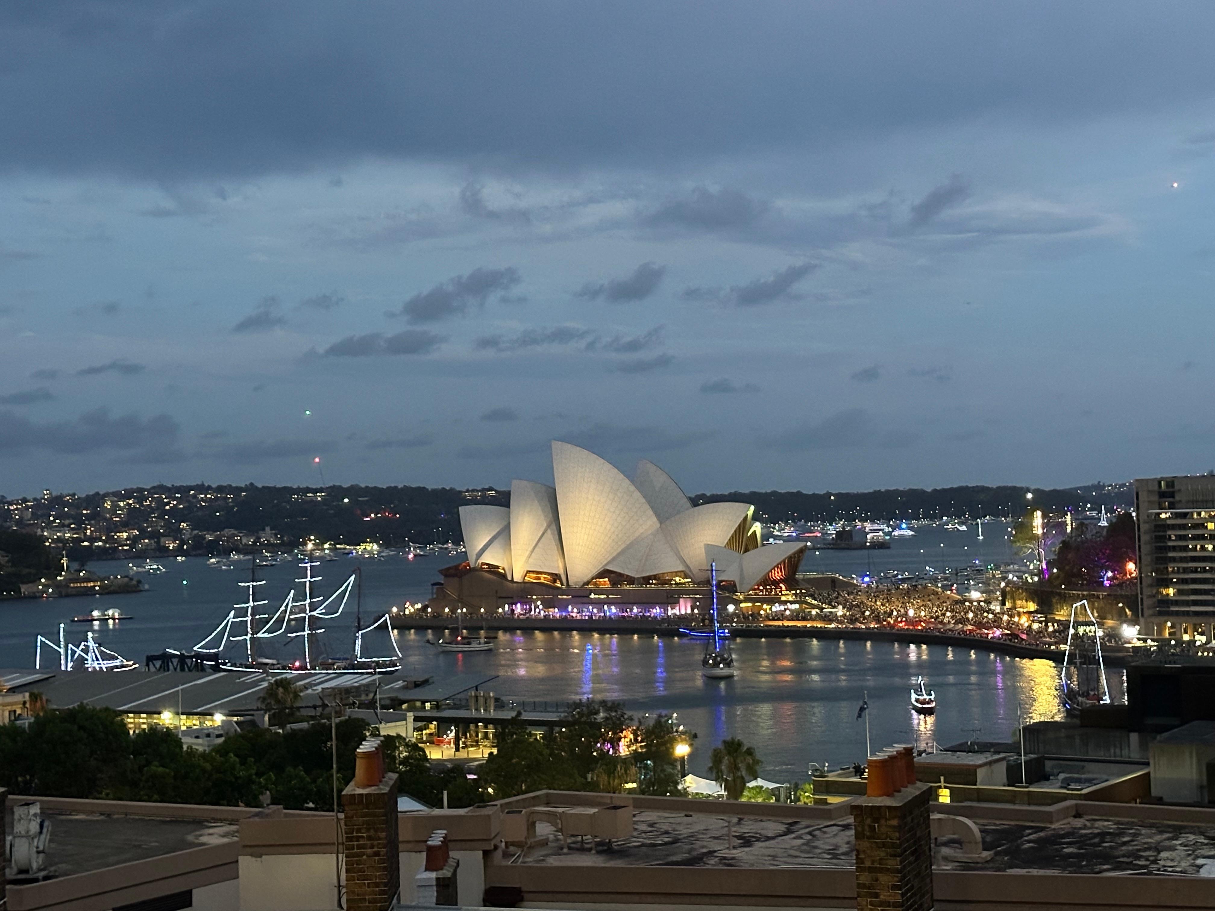 Night view from rooftop bar