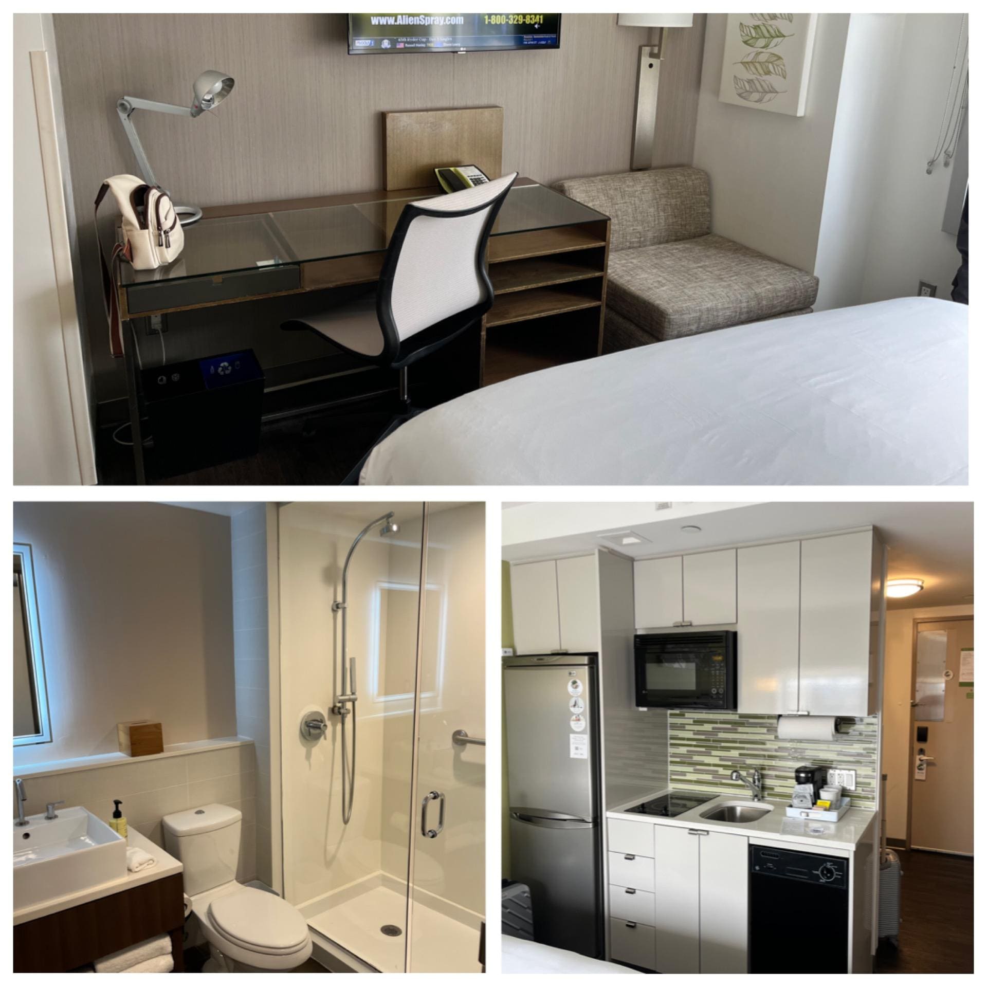 The room was clean and I appreciated the floor not being carpet. Laminated/ wooden floors are cleaner.