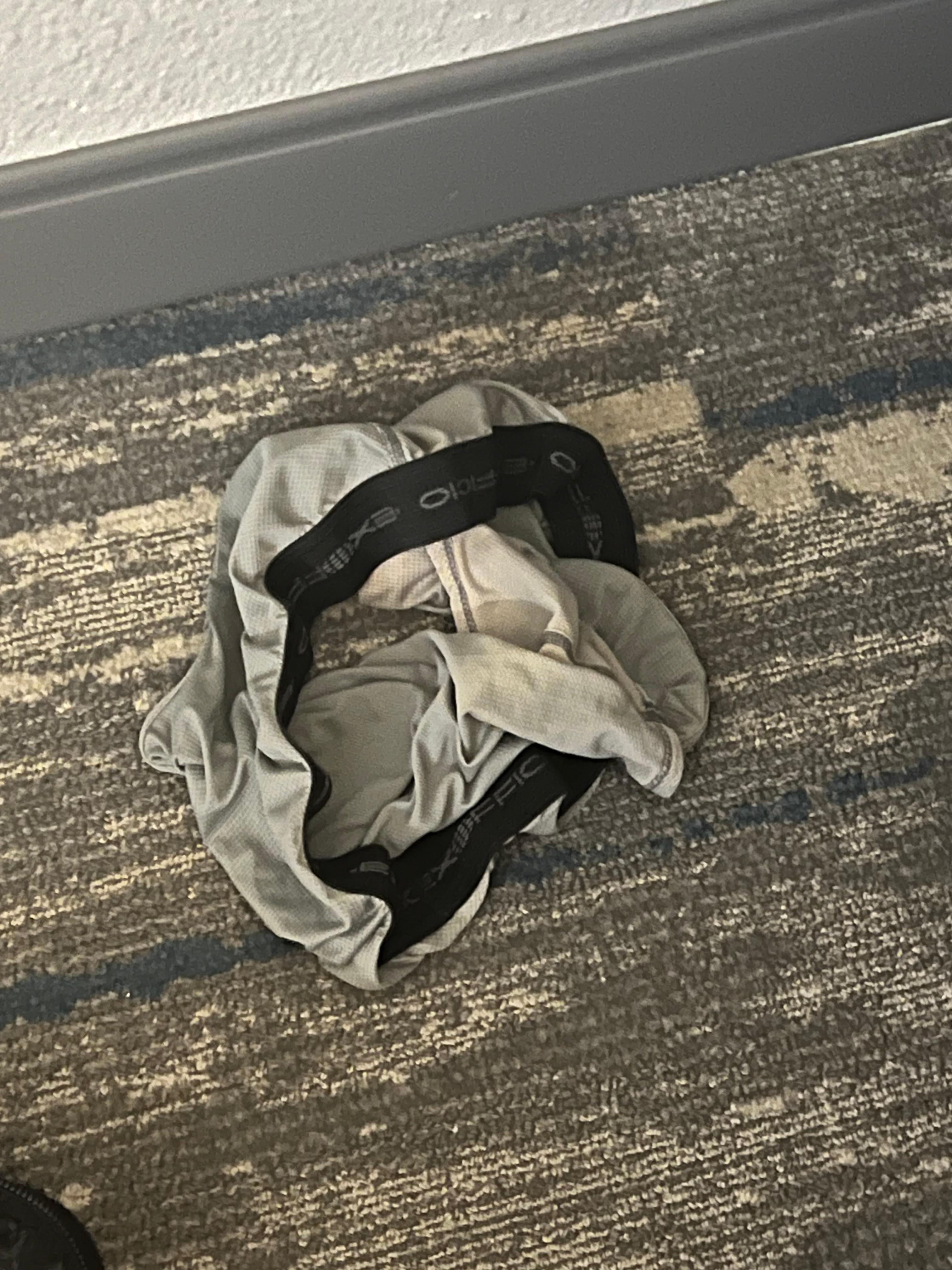 Men’s underwear on the floor of my room