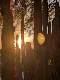 Sunset in front of the restaurant at Hacienda Del Sol