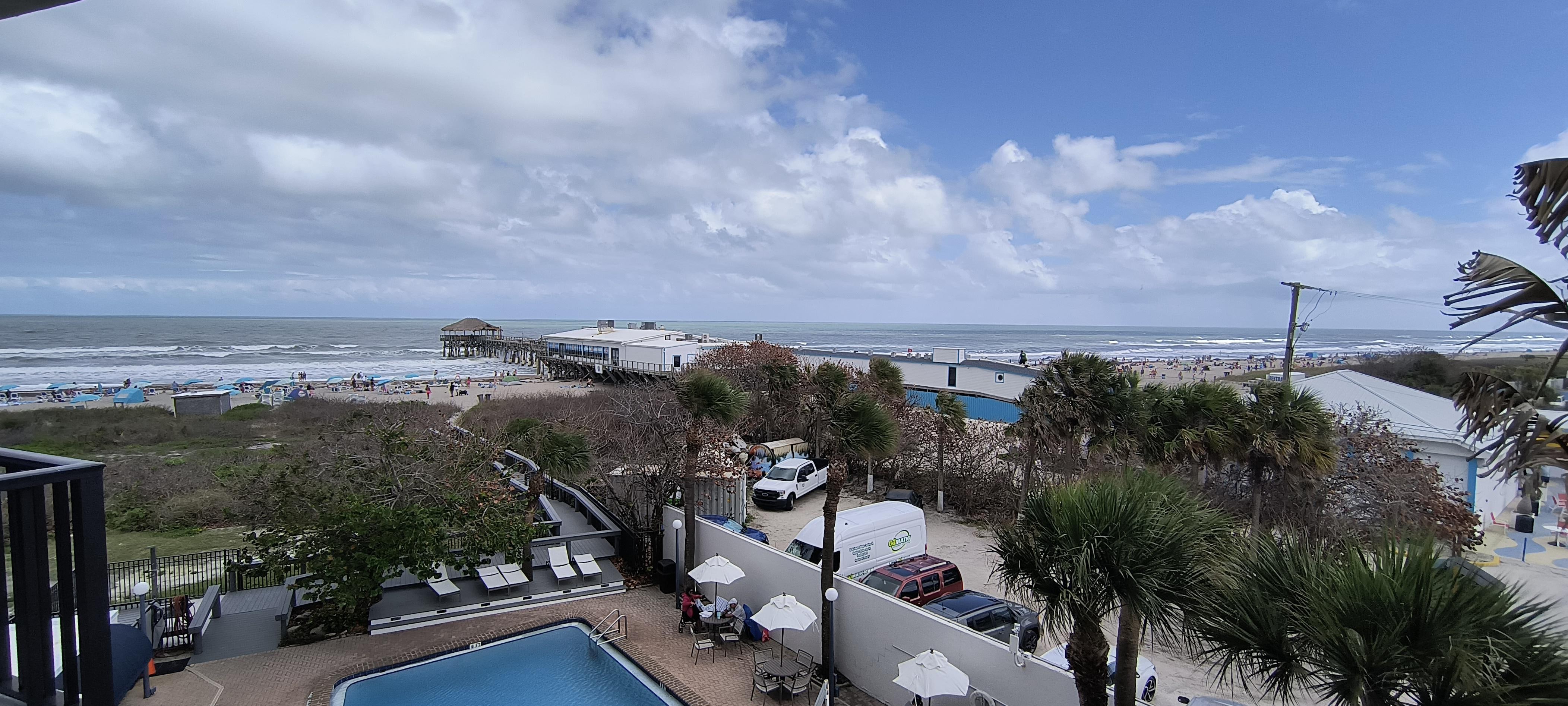 General view from our balcony seeing the Cocoa Beach pier