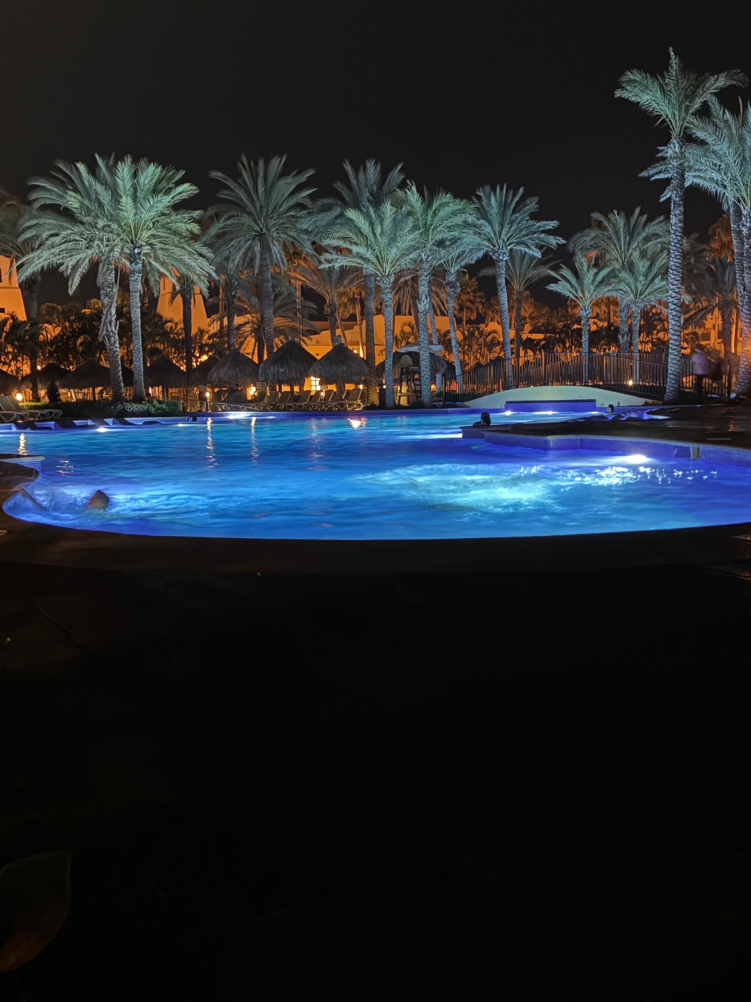 The pool at night