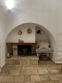 Cute fireplace on main level