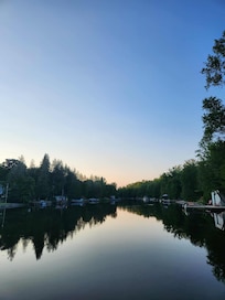 From the island dock at sunset