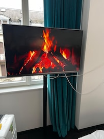 Fire playing on the tv