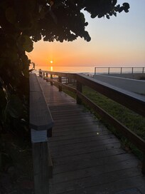 Sunrise from the walkway to the right of the pool
