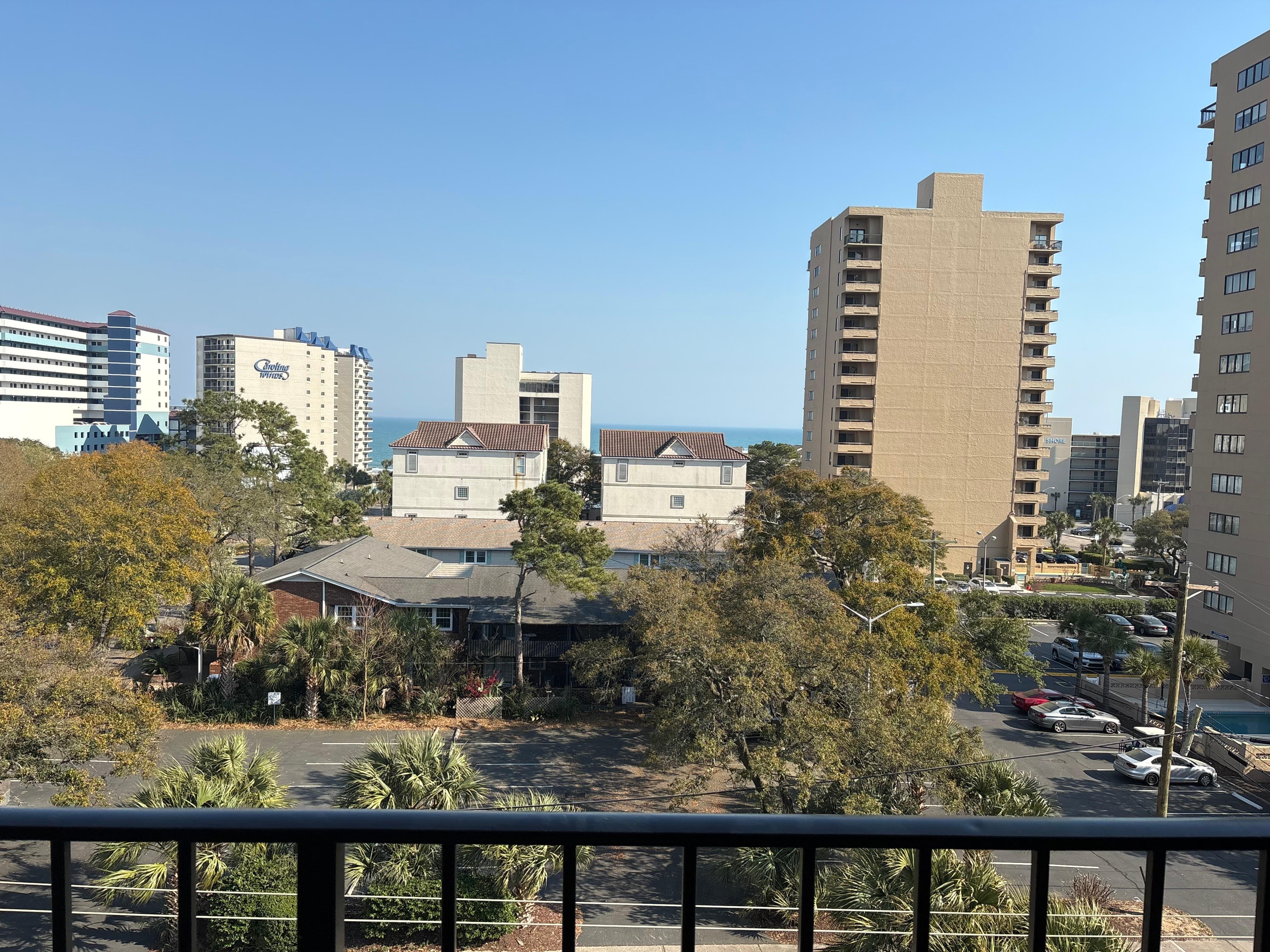 The view from the balcony on the 5th floor, loved that I could hear and see the ocean 