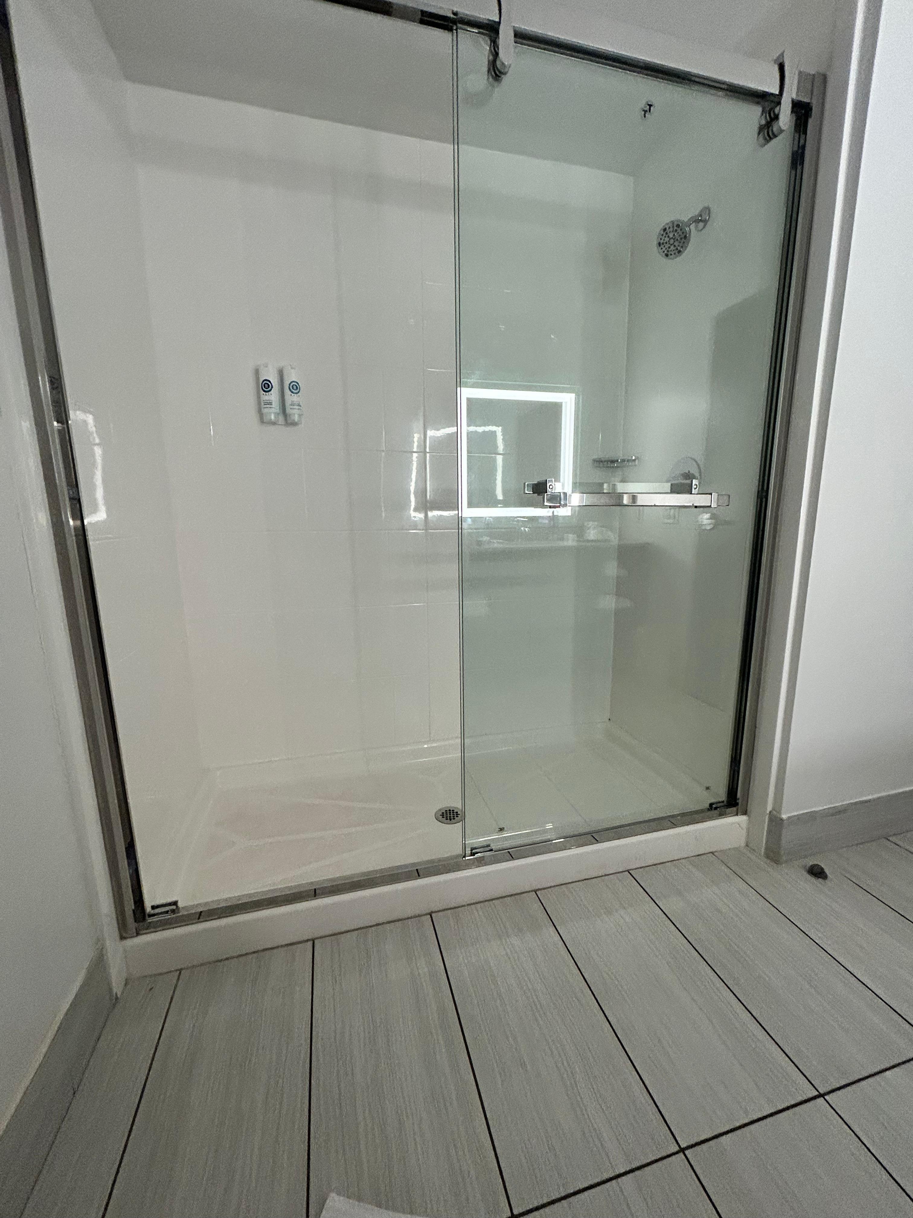 Shower is very roomy, very nice.