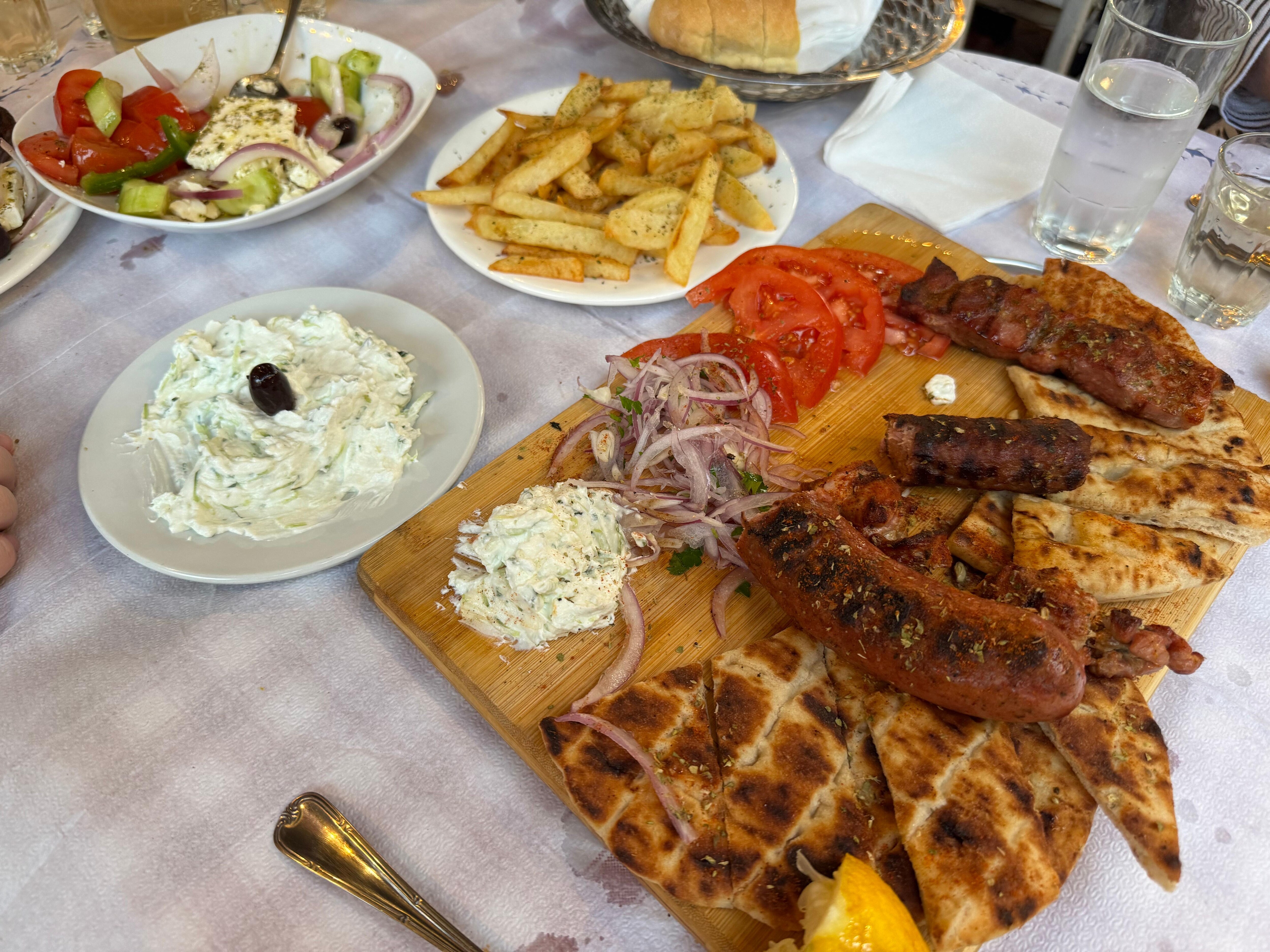 Local Greek street food around the corner.  Yum!