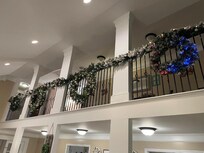 The house was beautifully decorated for Christmas.