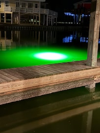 Green light at house for fishing