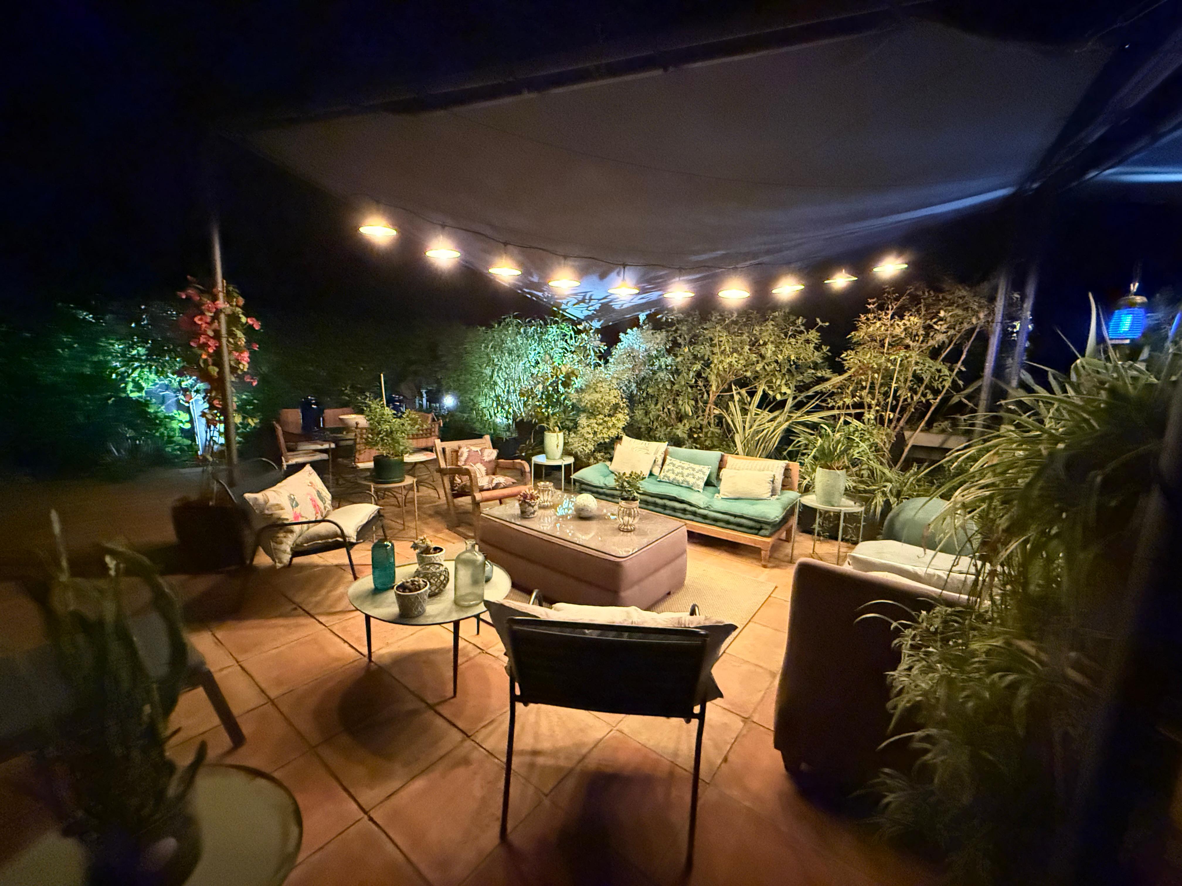 Terrace at night