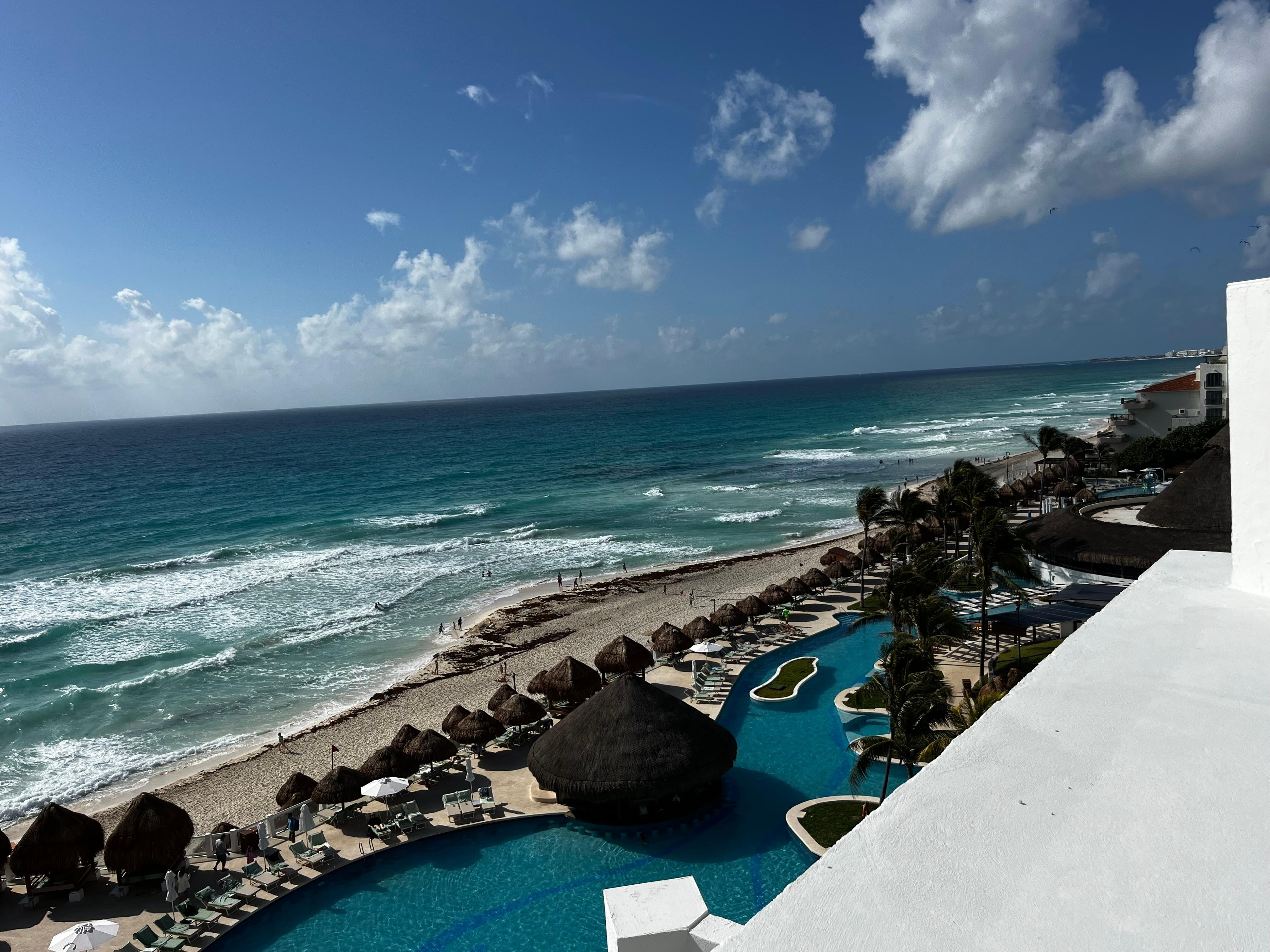 View of main pool from balcony