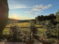Meerblick von der Terrasse in der Abendsonne
