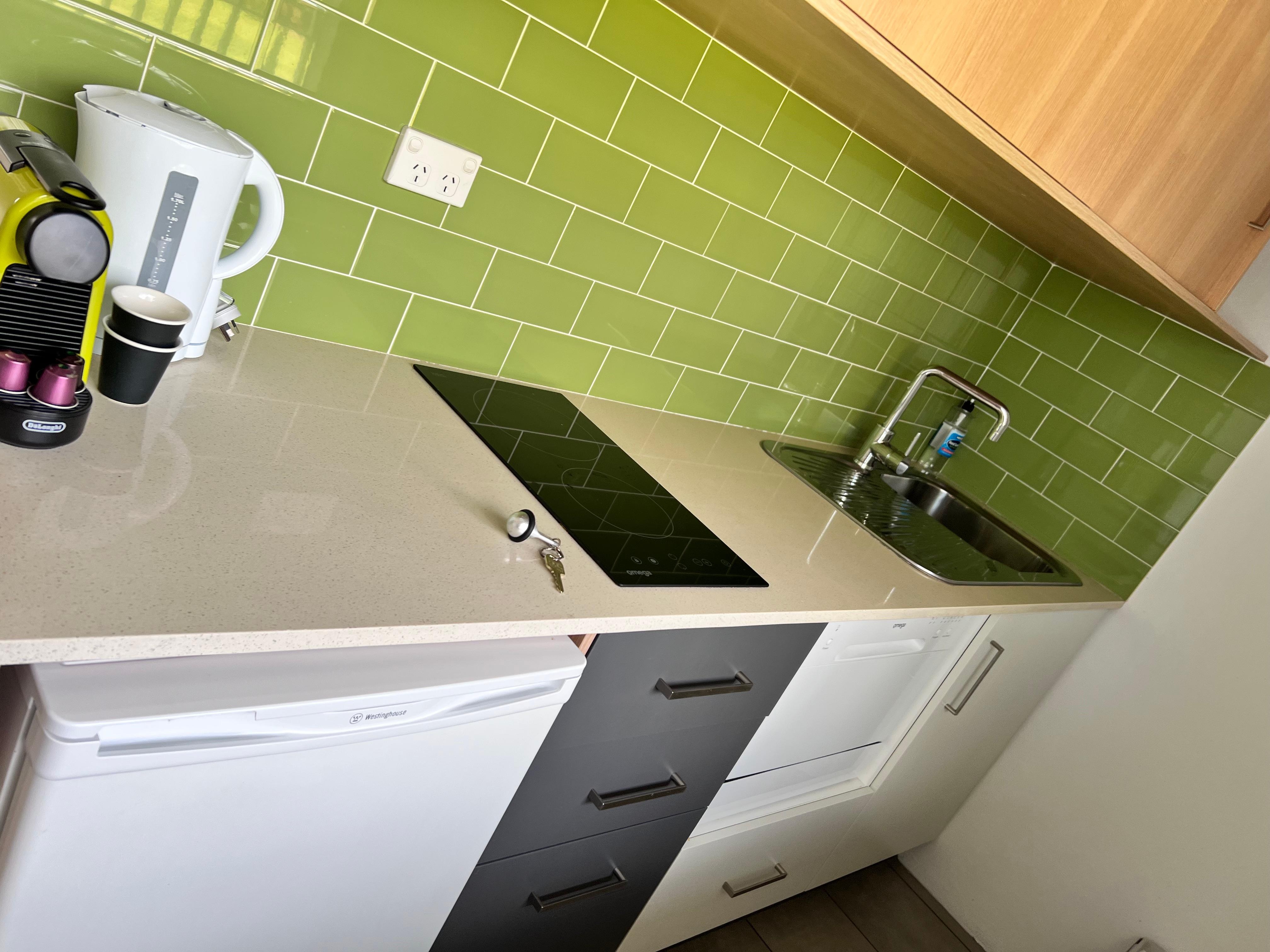 Very clean, neat, adequate kitchenette 