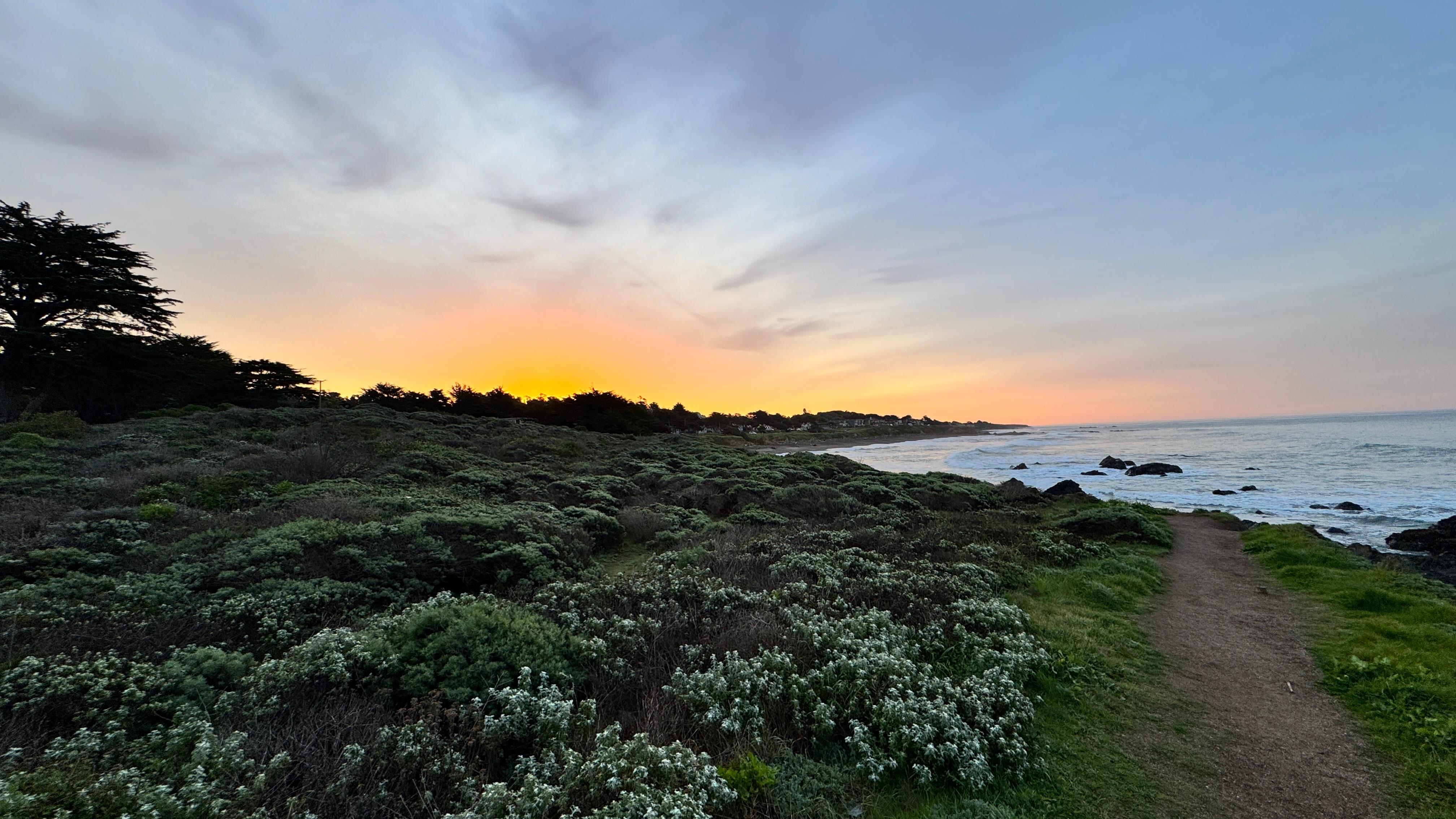 Right across the street from the hotel.  Location, location, location!