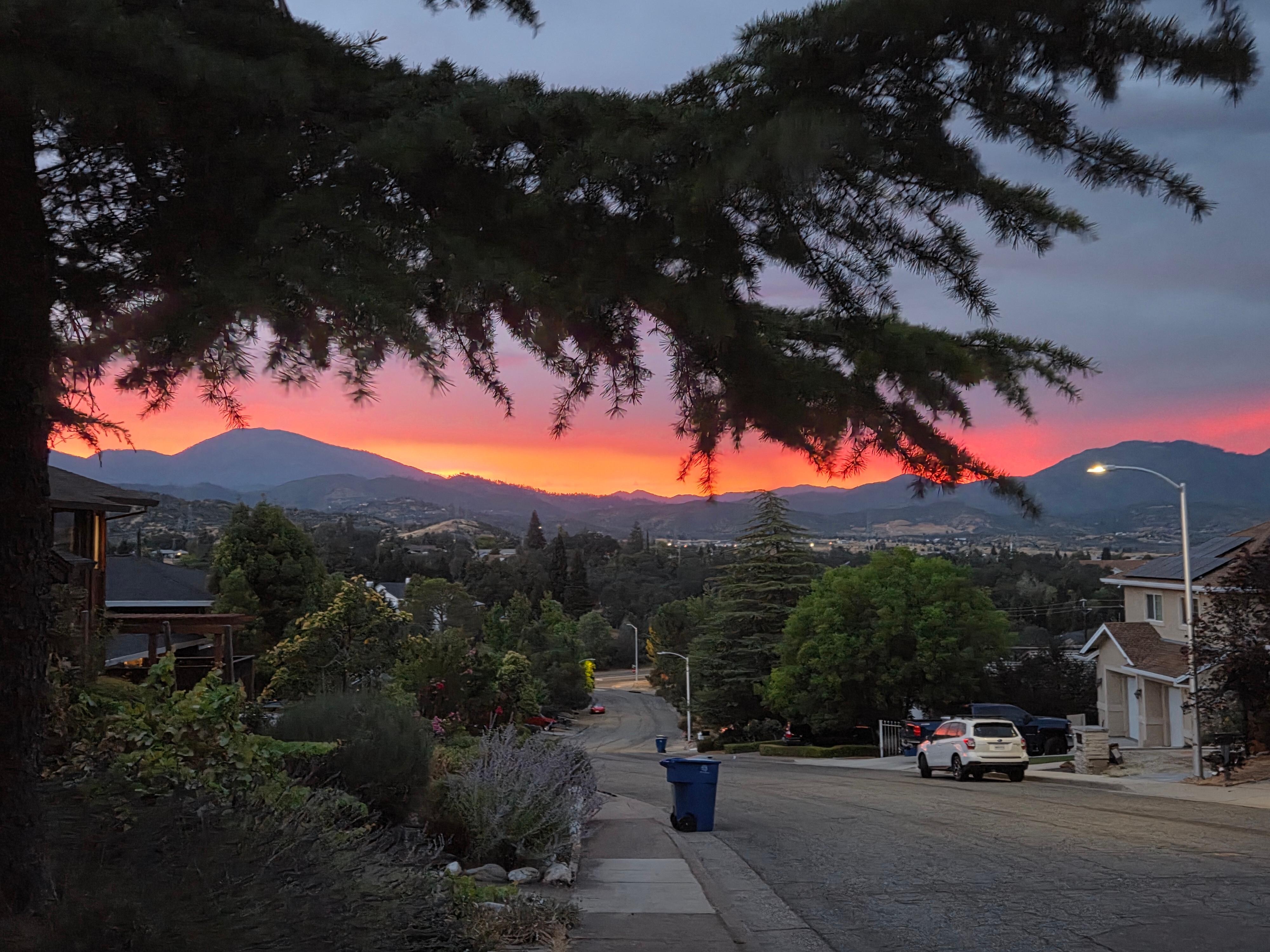 View of sunset from the family room