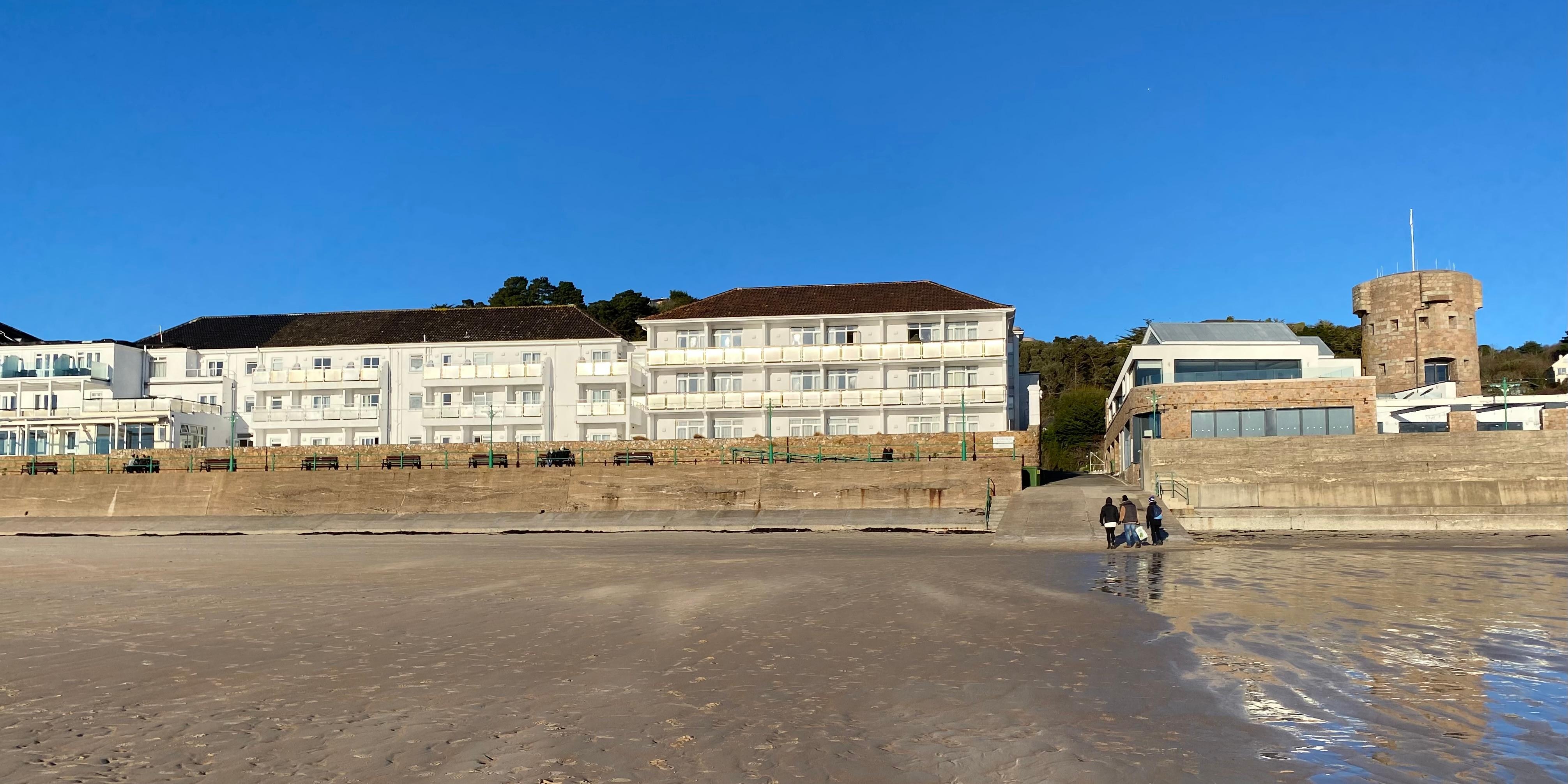 View of the hotel from the beach