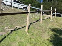 Very difficult to climb up path. Need to hold on tight to the railing.