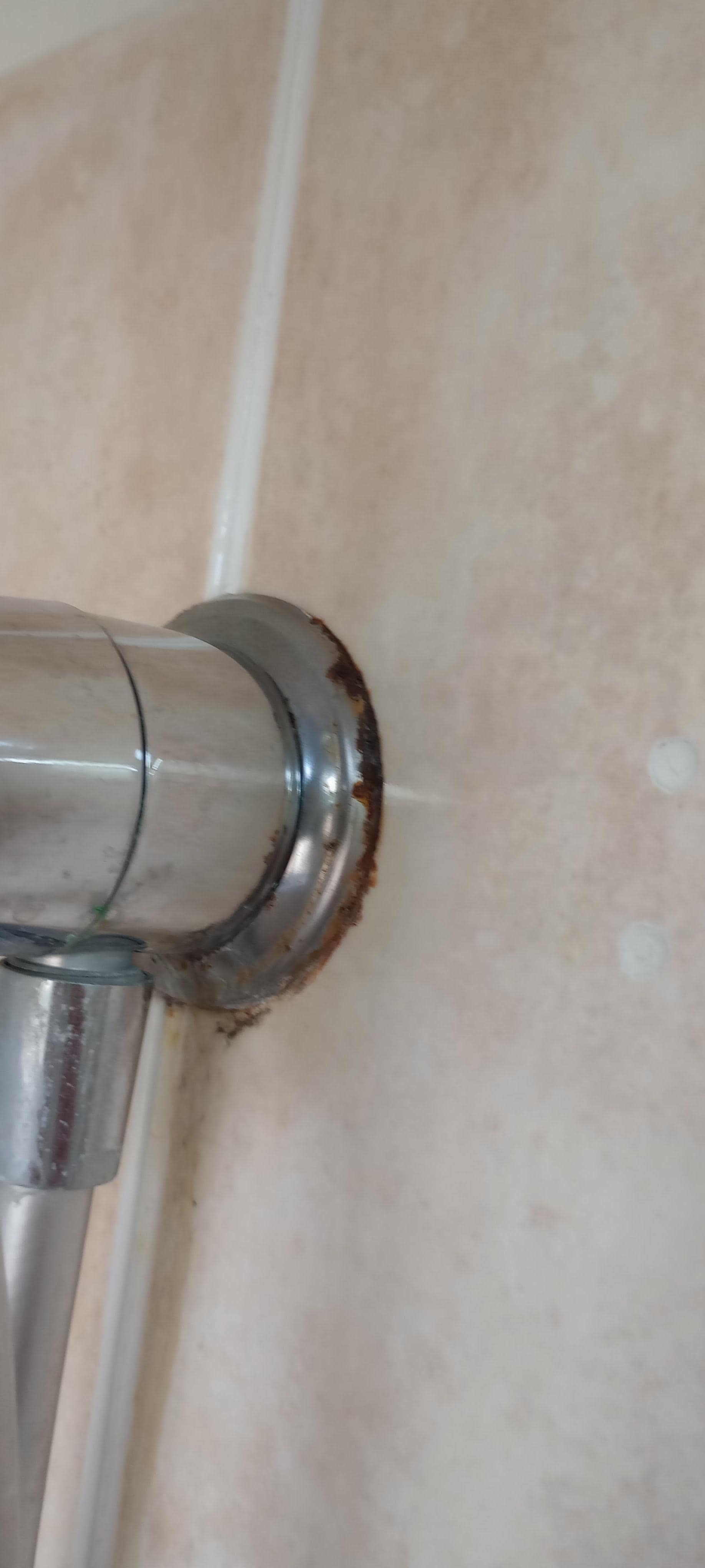 Shower head mounting never cleaned and rusted out