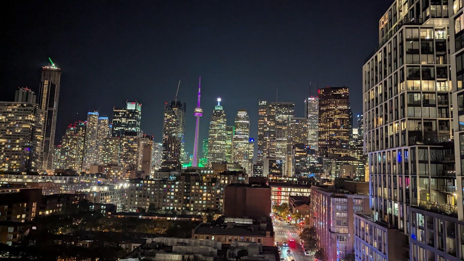 View from the rooftop courtyard of the city. 