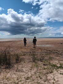 Kids playing on private beach