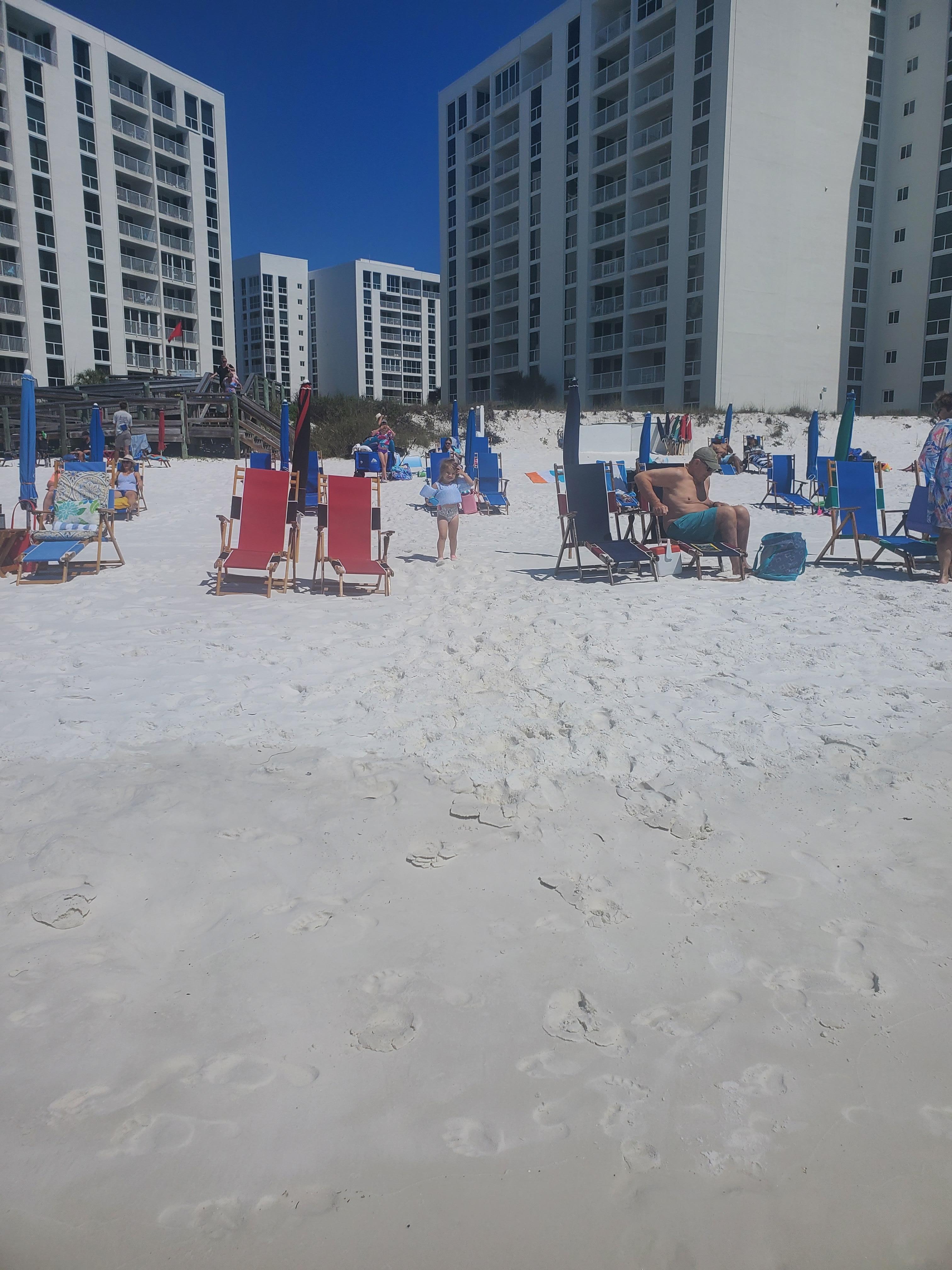 View from beach looking back at Towers