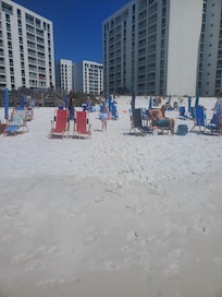 View from beach looking back at Towers