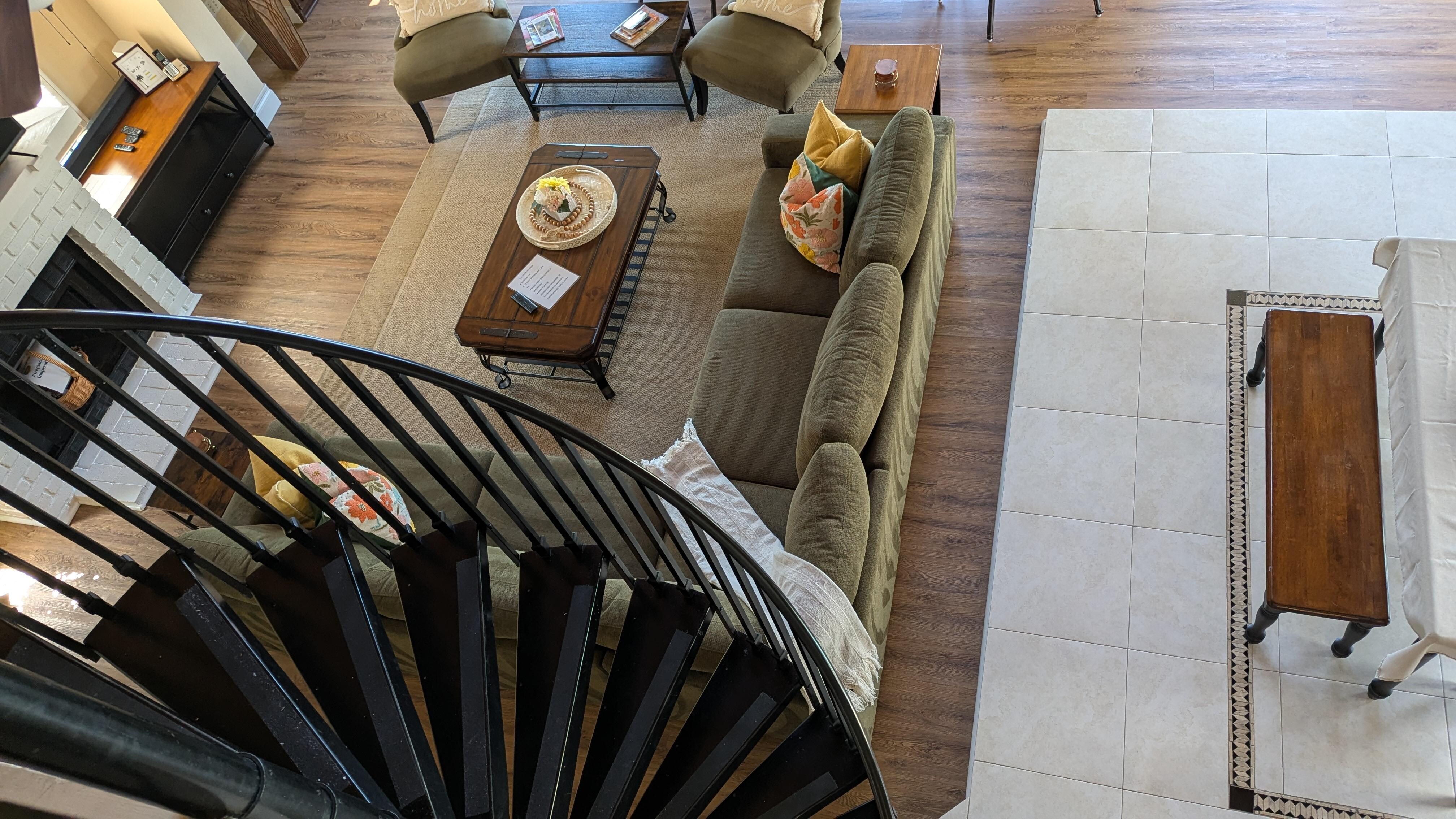 View from top of the stairs