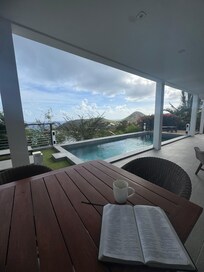 So serene! I enjoyed my Bible reading in the mornings with my coffee.