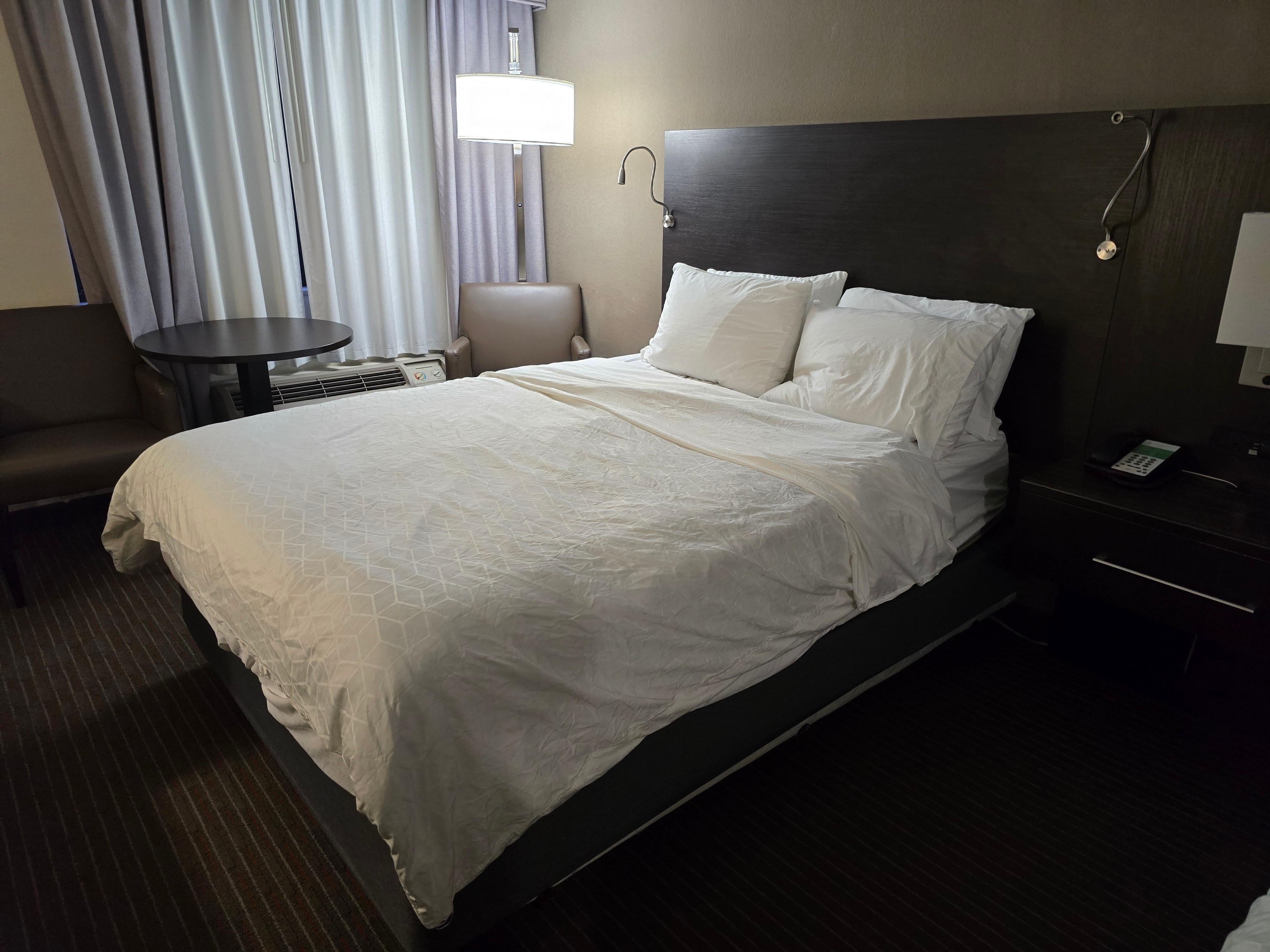 Bed was slept in not changed just quickly made with the same sheets. 