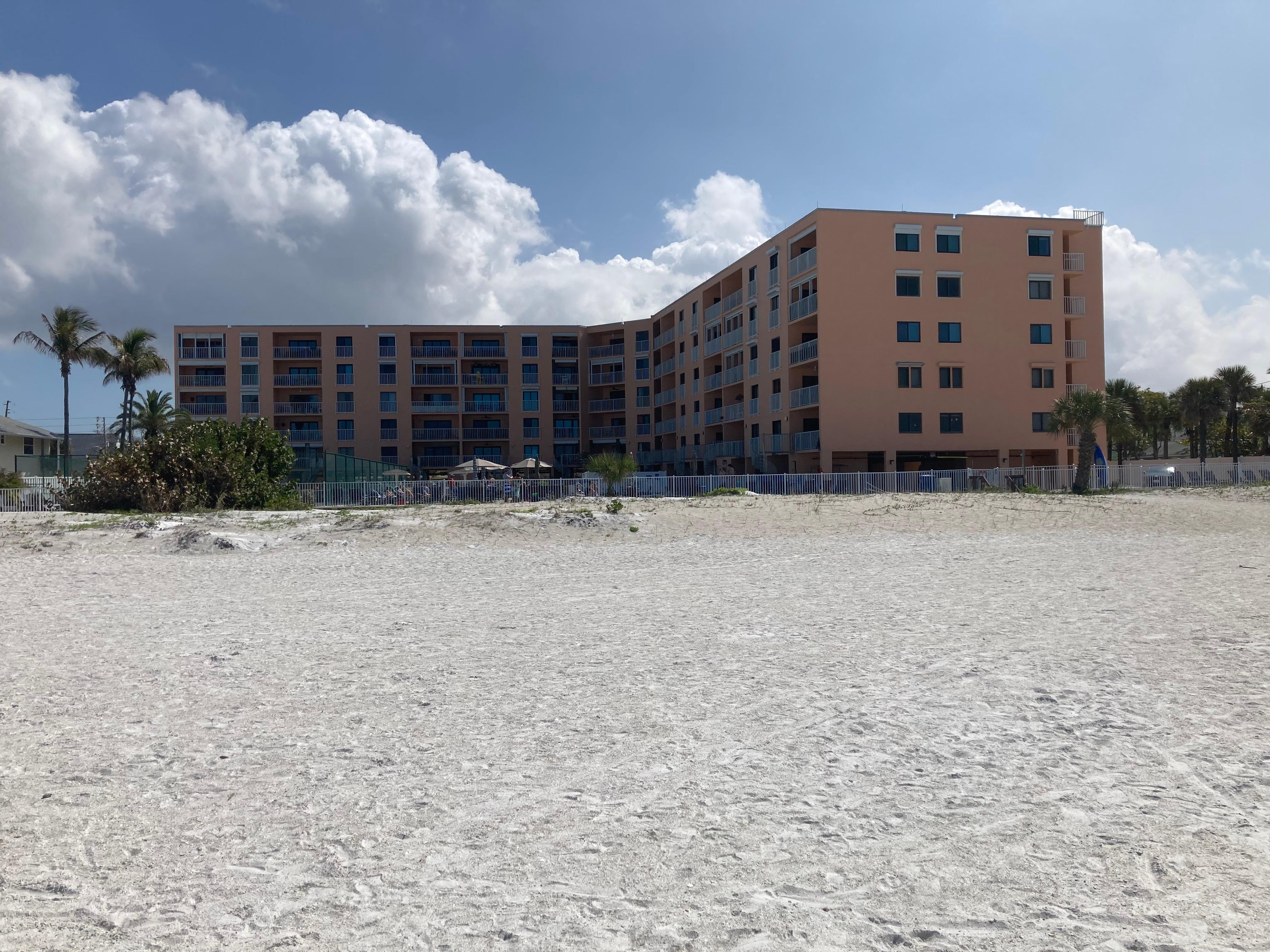 View of the Reef Club from the beach 