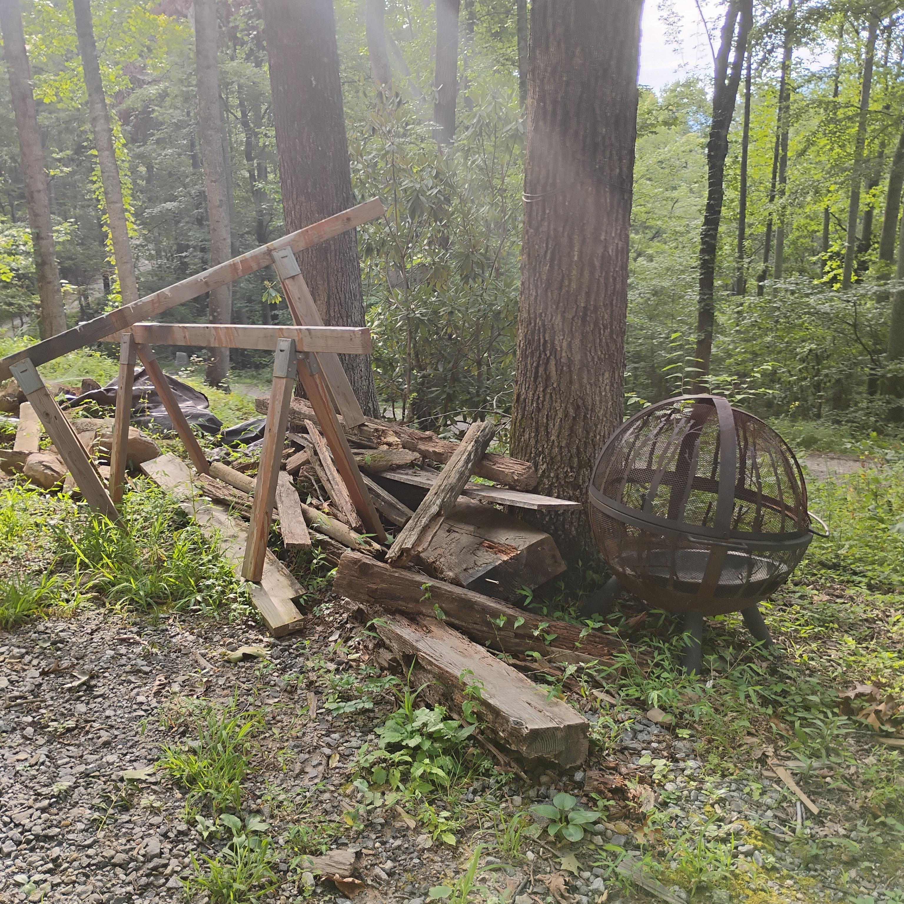 Construction debris pile