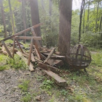 Construction debris pile