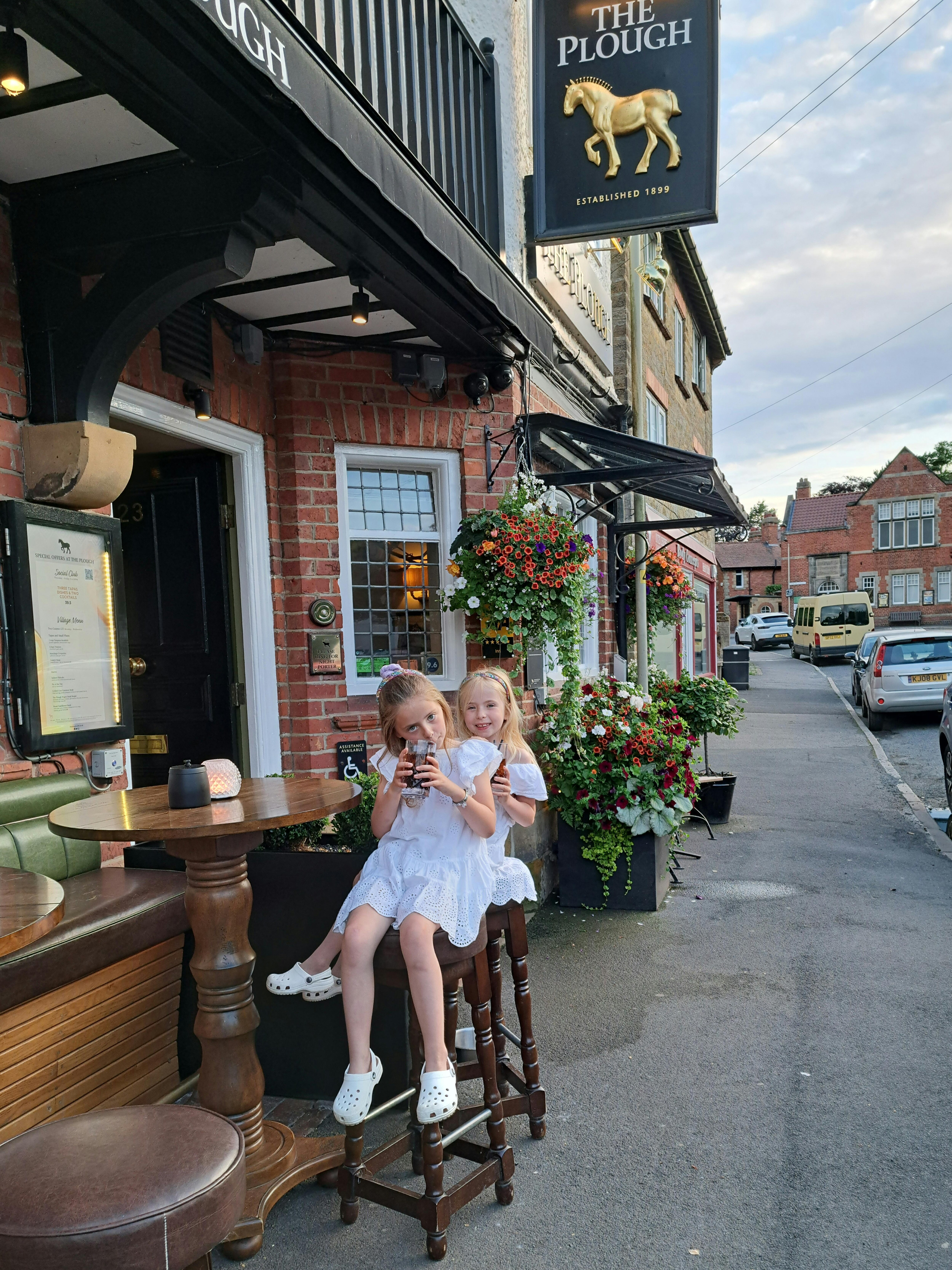 Happiness outside the Plough  nana and pops having cocktails 