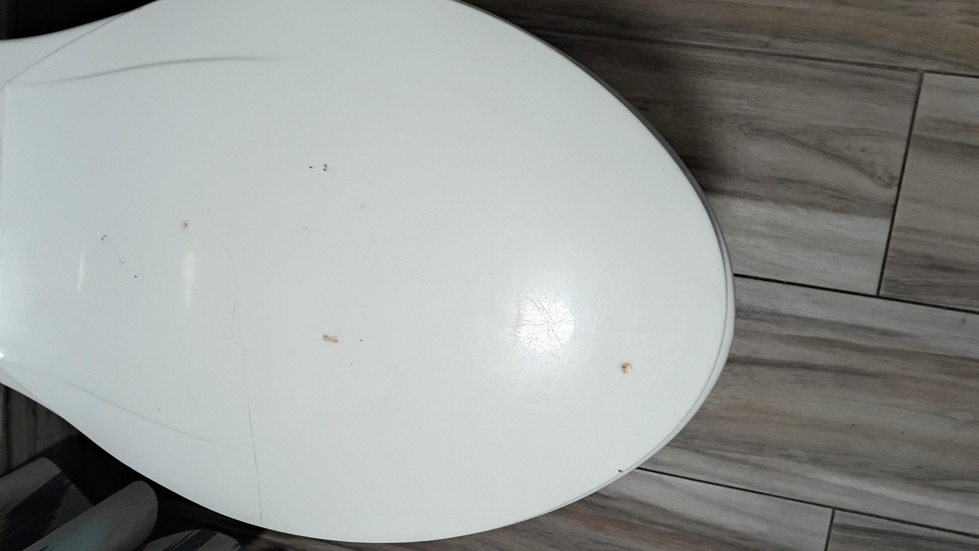 Cigarette burns/damage to the toilet 