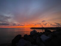 Excelente atardecer en la playa