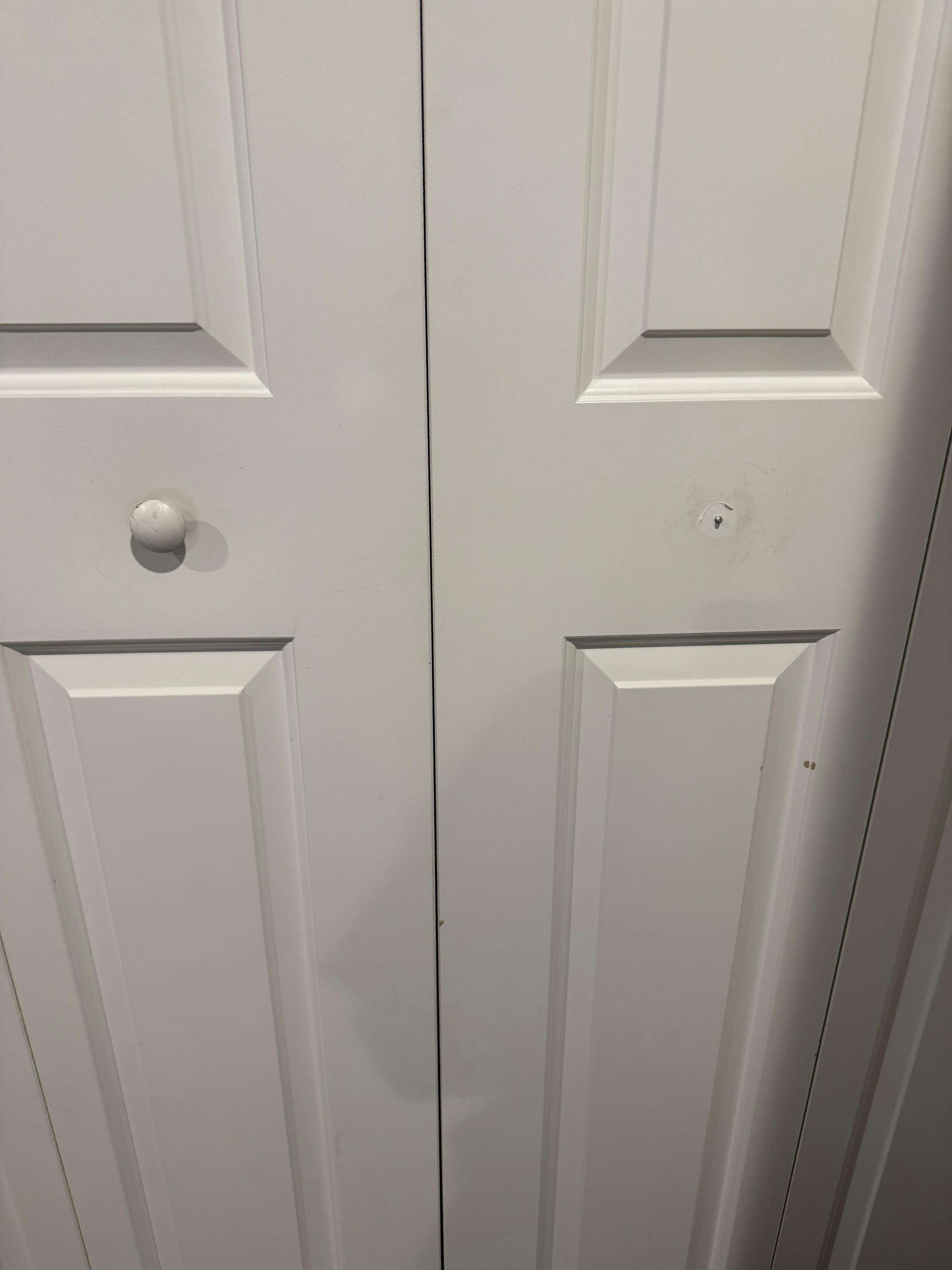 Closet with missing knob