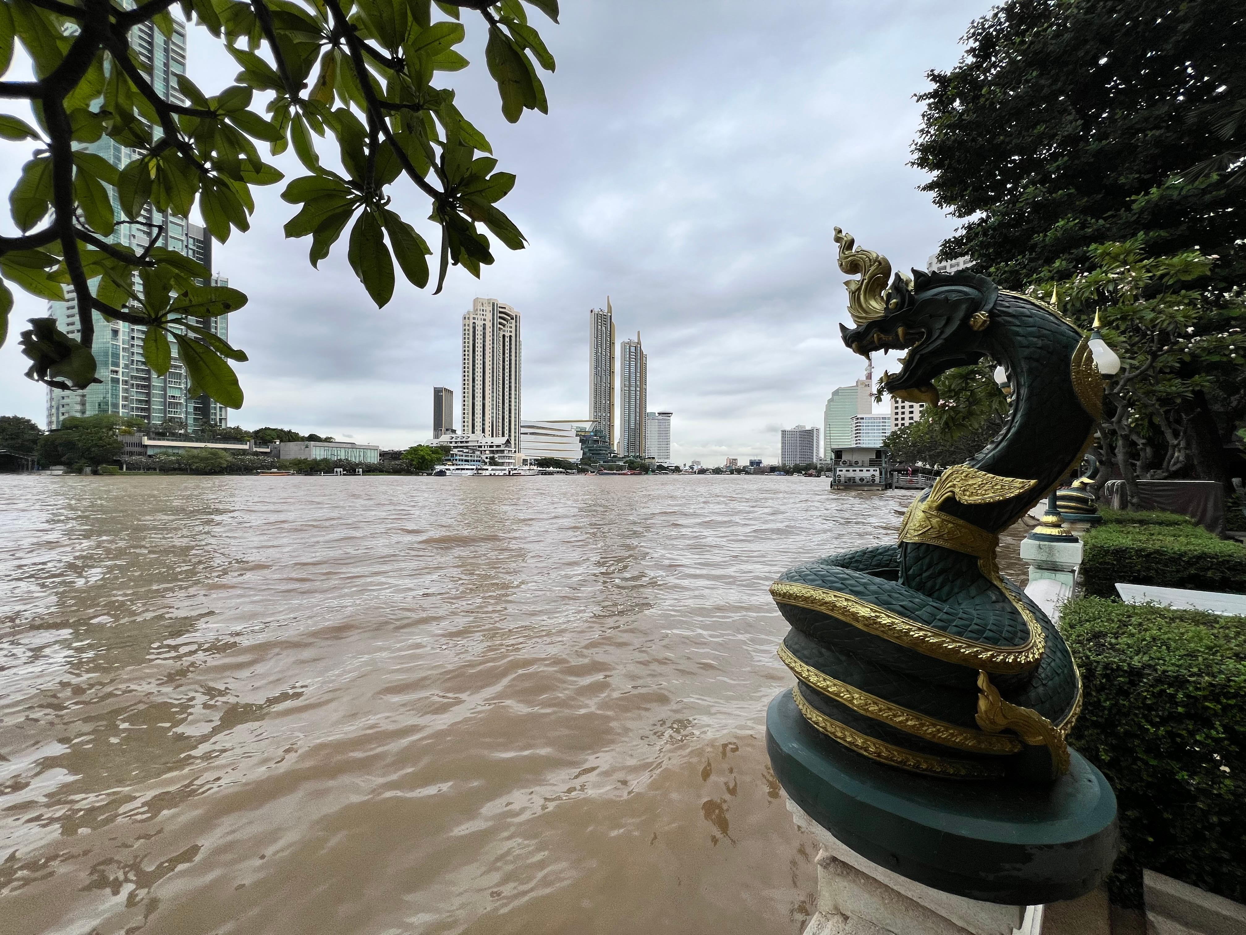 A view from the boat dock towards Icon Siam Mall